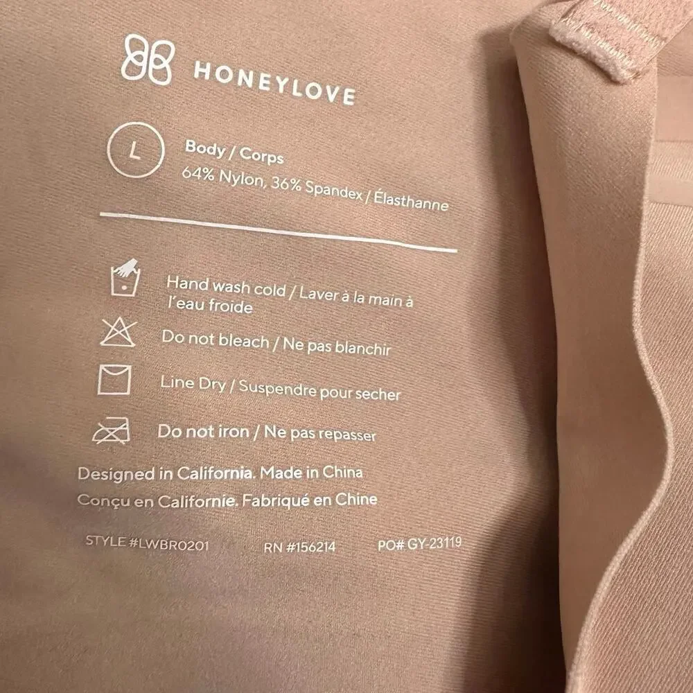 Honeylove Silhouette LiftWear Wire Free Bra Women's Blush Size Large